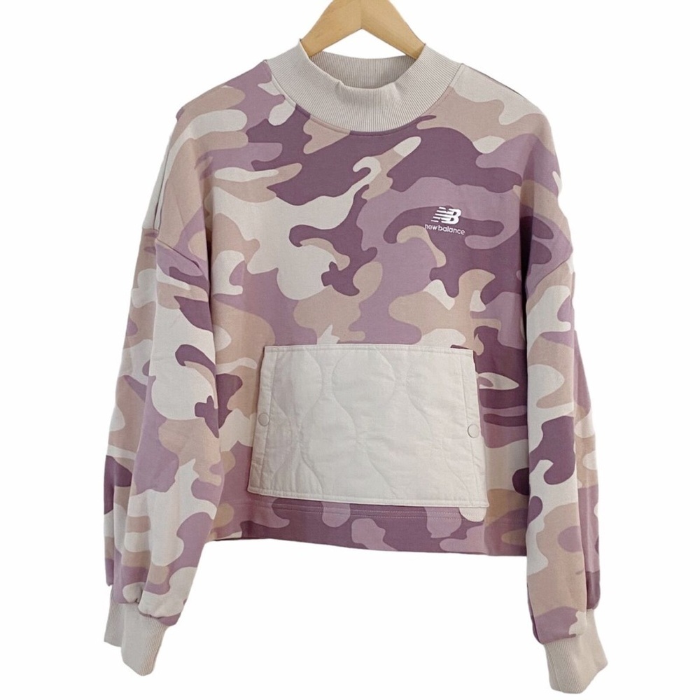 New Balance Women's Camouflage Sweater - Pink and Beige small
